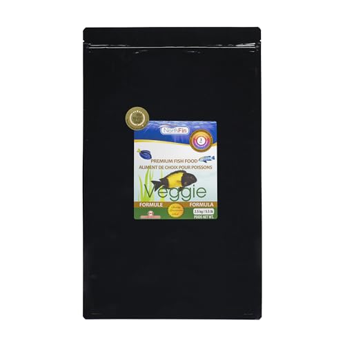 Northfin Veggie Fish Food, Slow-Sinking Pellets, 3mm, 2.5kg | Veggie Formula; slow-sinking pellets for herbivorous & omnivorous fish; organic kelp first ingredient; crafted in Canada - size: 5.5 Pound (Pack of 1), style: 3mm