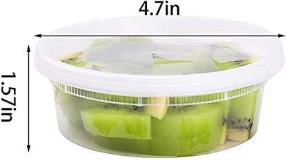 TashiBox [8oz-40 Sets Plastic Containers with Airtight Lids, Food Storage Containers, Deli, Slime, Soup, Meal Prep Containers | BPA Free | Stackable | Leakproof | Microwave/Dishwasher/Freezer Safe - size: 8oz-40sets