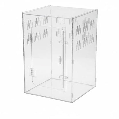 Acrylic Habitat Clear Observation Reptile Cage Secure Closure Multiple Ventilation Holes Suitable for Pet Feeding Home Display, Double Door Small - style: Double Door Small