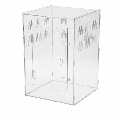 Acrylic Habitat Clear Observation Reptile Cage Secure Closure Multiple Ventilation Holes Suitable for Pet Feeding Home Display, Double Door Small - style: Double Door Small