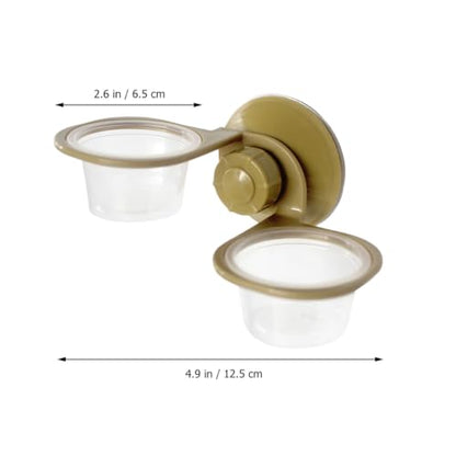 minkissy 2pcs Reptile Food Bowl with Suction Cup, Lizard Feeding Supplies for Terrarium, Anti-Escape Gecko Water Dish, Pet Feeding Tool for Amphibians and Small Reptiles