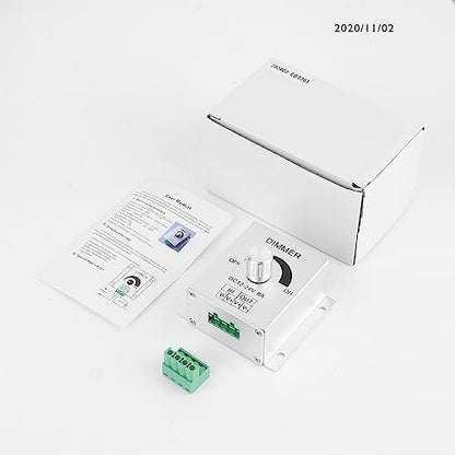 SUPERNIGHT 12V Dimmer Switch, Dimmer Knob Aluminium Case DC12V-24V 8A Single Channel Knob Dimmer Controller for LED Strip Bulb Lamp Light 5050 3528 5630 Single Color LED Strips