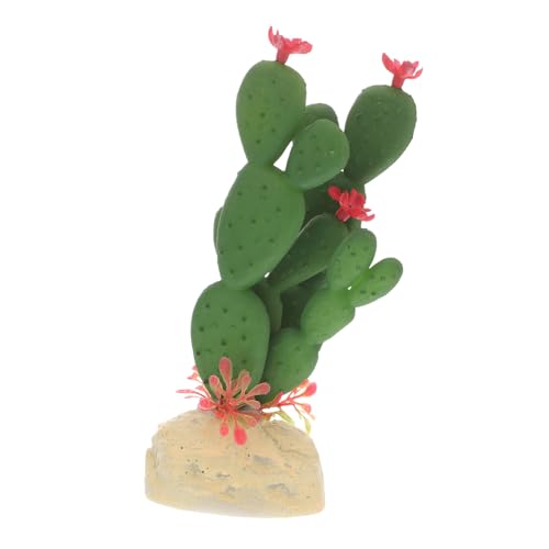 Healifty Artificial Plastic Cactus Plant for Aquarium Fish Tank Decoration Injection Molded Simulation Succulent Fade Resistant Vivid Landscape Ornament for Reptile Terrarium and Home Decor