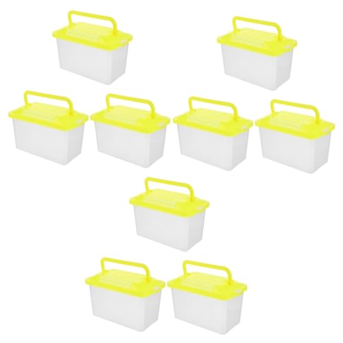 3pcs Plastic Turtle Fish Tank Hamster Cages Plastic Handheld Fish Tank Aquarium Divider Lizards Terrarium Tank Pet Lizard Habitat Pen Turtle Tank Large - color: Random Colorx3pcs, size: 15x11cmx3pcs