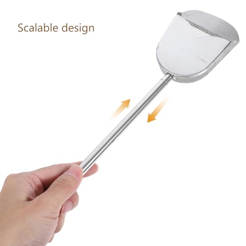 Toyvian Stainless Steel Poop Scooper Adjustable Handle for Chicken Coop Bird Cage Cleaning Reptile Litter Small Pet Yard Waste Removal