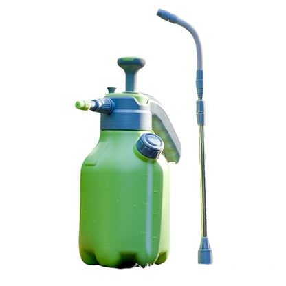 1/2 Gallon Hand Pump Pressure Sprayer | Straight & Adjustable Curved Extension Poles, Explosion-Proof Design, Fine Mist Spray, For Gardening, Cleaning, Plant Care