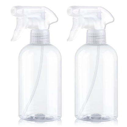 Spray Bottles 2Pack 10oz Plastic Squirt Bottles Empty Water Spray Bottle | Mist Stream BPA-free Refillable Sprayer Container Adjustable Nozzle for Watering Plants, Pet Training, Kitchen Cleaning - color: Transparent