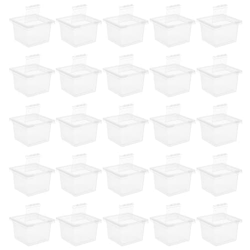 Mipcase Transparent Reptile Breeding Boxes 2.67X2.16X1.77In Small Feeding Cage Tank for Snakes Lizards Geckos and Insects with Secure Lid for Safe Habitat