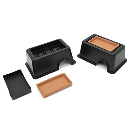 2 Pcs Small Reptile Hide Box Humidifier Caves Water Supply Hideout with Sink Basin for Lizards,Gecko, Snake - size: 2 pcs