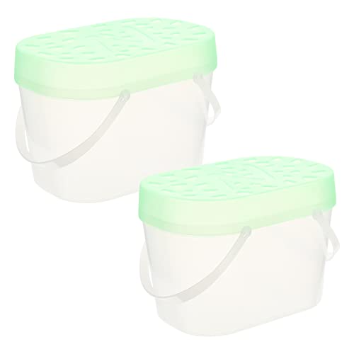BESPORTBLE 2pcs Portable Hamster Carrier and Reptile Travel Green Handheld Case for Small Pets for Sightseeing and Camping - color: Green