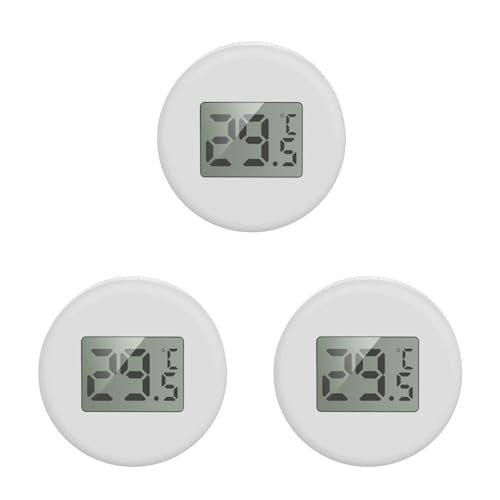 FOMIYES 3 Pcs Aquarium Temperature Gauge Tank Thermometer Terrarium Digital Reptile Water Thermometer LCD Display Thermometer Suction Cup Thermometer Fishtank Container Number White, Whitex3pcs