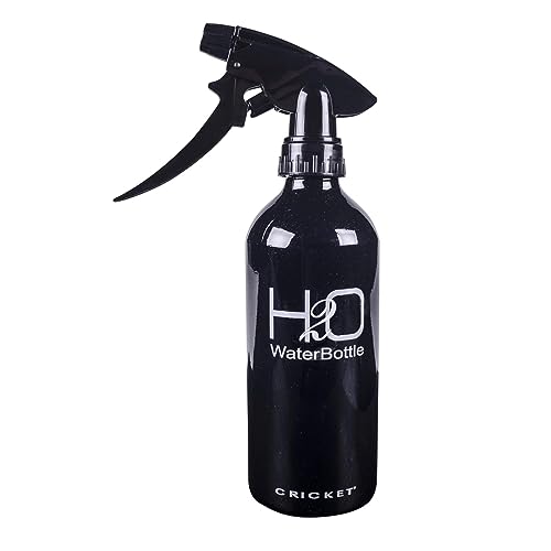 Cricket H2O Water Spray Bottle for Hair, Sparkle Black, 13.5 oz | Continuous Stream, Adjustable Nozzle, Durable Aluminum, Refillable - color: Black 13.5oz, size: 13.5 Ounces