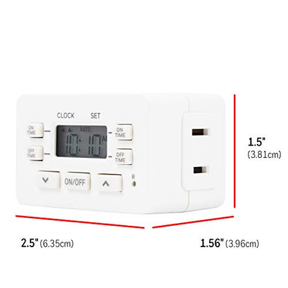 UltraPro 24hr Digital Bar , 1-Polarized Timer Outlet, 2 Programmable ON/OFF Cycles Plug Timer, 125VAC Light Indoor, Lamp , Timers For Electrical Outlets, White, 1 Pack, 45184 - style: Timer