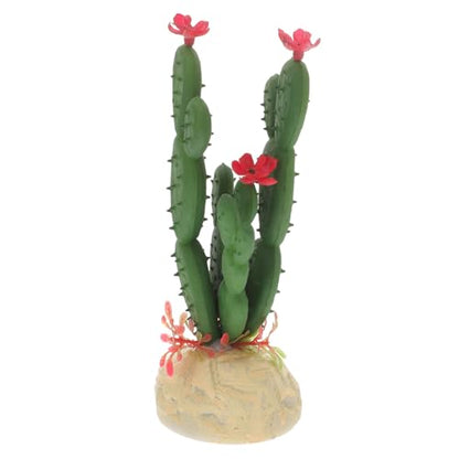 BESPORTBLE Aquarium Plant Artificial Plastic Cactus Ornament for Fish Tank Landscape Decor Vivid and Easy to Clean Decoration for Reptile Terrarium