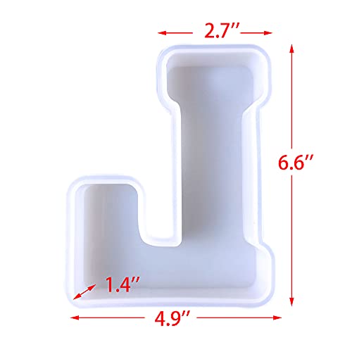 6 inch 26 Pack English Alphabet Silicone Letter Mold - Capital & Large Letter Resin Casting Mold - color: letter-6inch-26-pack