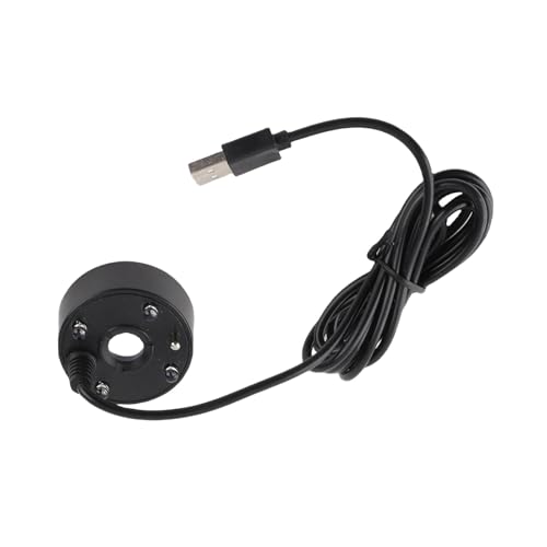 USB Fogger with 4 LED Lights Compatible with Fountains Atomizer Humidifier Mist Maker for Indoor Decor - color: Black