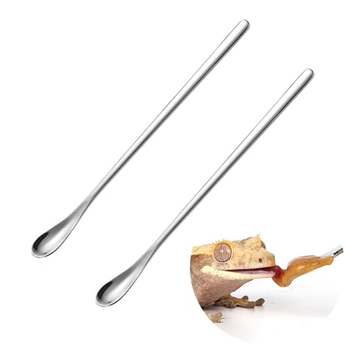 2Pcs Reptile Powder Fruit Mixing Stirring Food Feeding Spoon fit Crested Gecko Gargoyle Bearded Dragon - size: 0.5 Ounce (Pack of 2)