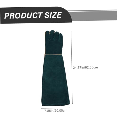 HANABASS 62cm Leather Bite Gloves for Reptile Handling PET Protection Hand Cover Bite-Proof Gloves for Hamsters Snakes and Lizards