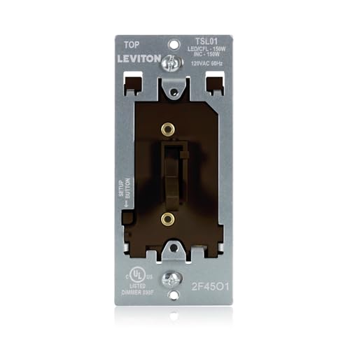 Leviton Toggle Slide LED Advanced Dimmer Switch for 150W Dimmable LED, Halogen and Incandescent Bulbs and Fixtures, TSL01-10B, Brown - color: Brown