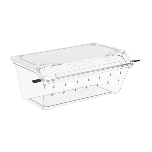 Reptile Feeding Box Terrarium Flexible Landscaping Space Carrier Clear Animal Habitat Cage for Turtle Scorpion Frogs- White - color: white