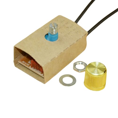 Zing Ear ZE-03 Dimmer Switch Combo Kit Rotary 120VAC 240VAC 300W MAX Repair Tools Replacement Full Range Inline Table Lamps Floor Lights LED Paper Outer Shell Brass Easy to Install Durable