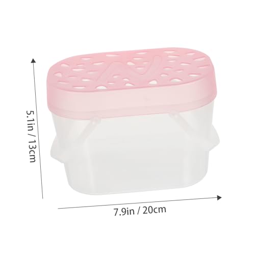 Beaupretty 2pcs Small Pet Carriers for Hamsters and Turtles, Portable Plastic Reptile Cages with Handles, Medium Pink Travel Boxes for Outdoor Use and Small Animal Transport