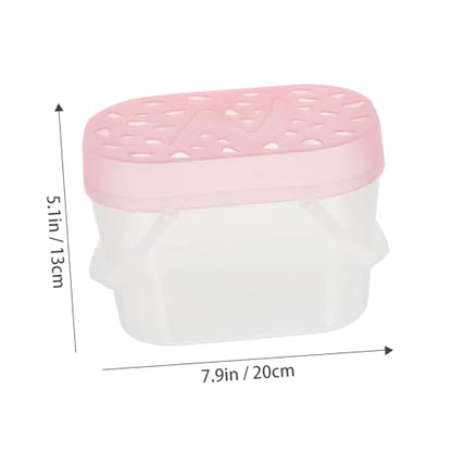 Beaupretty 2pcs Small Pet Carriers for Hamsters and Turtles, Portable Plastic Reptile Cages with Handles, Medium Pink Travel Boxes for Outdoor Use and Small Animal Transport