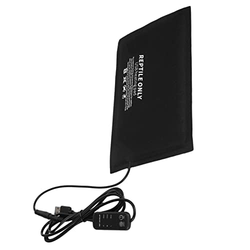 GLOGLOW USB Heating Mat for Turtles Lizards Reptiles Heating Pad, 3 Level Temperature Adjustable USB Mat for Turtles Lizards Small Animals Crawler Temperature Control Equipment (S)