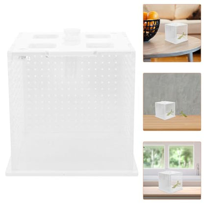 Reptile Feeding Box and Spider Terrarium Plastic Breeding Habitat Enclosure for Jumping Spiders and Frogs Ventilation Suitable for Pet Insects and Small Reptiles