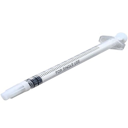 100 Pcs 1ml 1cc Syringe No Needle Plastic Syringe with Caps for Pets Oral, Refilling, Oil or Glue Applicator, Measuring or Transfering Tiny Amount of Liquids