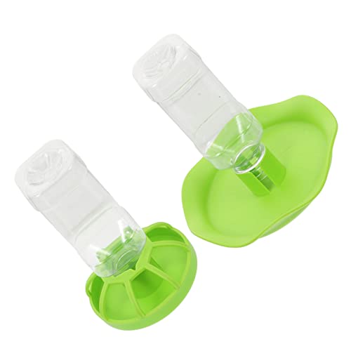 2sets Reptile Water Feeders Plastic Drinking Bowls for Tortoises and Lizards Easy to Clean Non-tip Design for Aquatic Pets and Small Reptiles Green