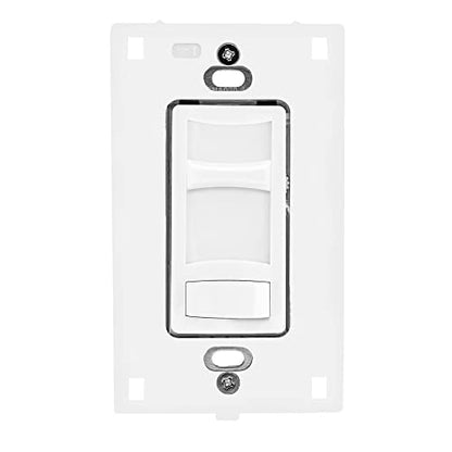 Maxxima LED Slide Dimmer Switch, White, 3-Way/Single Pole, 600 Watt Max | LED Compatible, Decorative Electrical Light Switch, On/Off Switch, Screwless Wall Plate Cover Included