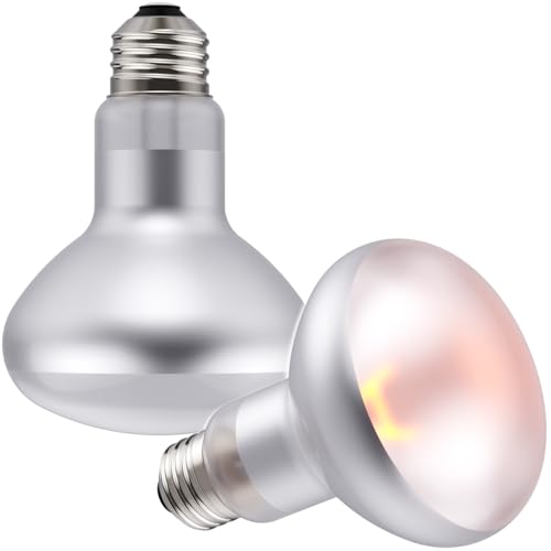 MRREPTILE Reptile Heat Lamp Bulbs, 2-Pack 75W Intense Basking Bulbs, Reptile Basking Lamps, Bearded Dragon Basking Light, Simulated Natural Basking for Reptiles Snakes Lizards Tortoise Heater