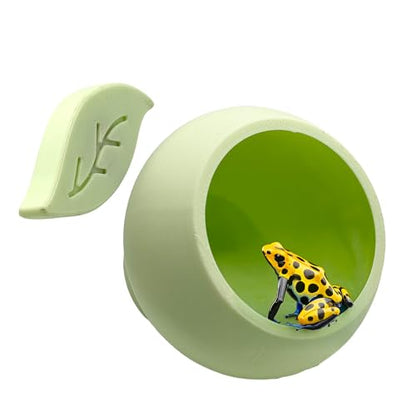 Magnetic Leaf Pod Hide, Glass-Mounted Shelter for Frogs & Reptiles (Mint Green, Single) - color: Mint Green, size: Single