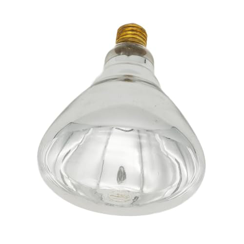 Heat Lamp Bulb Clear Infrared Light Bulb Hard Explosion-Proof Glass for Chicks, Animal Farm, Brooder, Pet, Food Heating, Light Therapy, Bathroom (120V,250W) - size: S