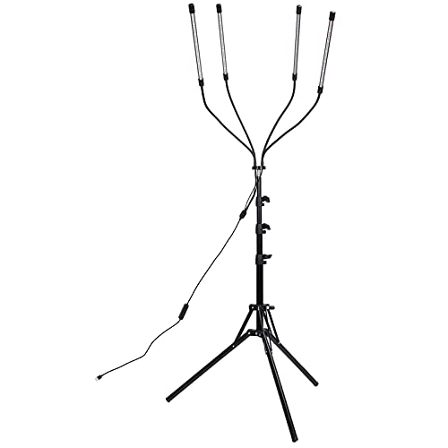 Plant Growing Light Tube 4 Lamp Bar Full Spectrum RedBlue Lighting 40W Adjustable Tripod Stand - Timer On Off Function, Omni - Directional Irradiation, Ideal for Succulent Plants