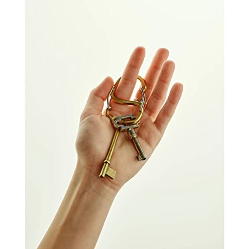 Craighill Coachwhip Carabiner - 2.4” Keychain Clip, Modern Minimalist Keyring for Car Keys & Accessories, Heavy Duty, Lightweight, S Shape Hook - style: Bronze