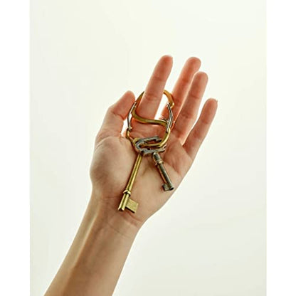 Craighill Coachwhip Carabiner - 2.4” Keychain Clip, Modern Minimalist Keyring for Car Keys & Accessories, Heavy Duty, Lightweight, S Shape Hook - style: Bronze