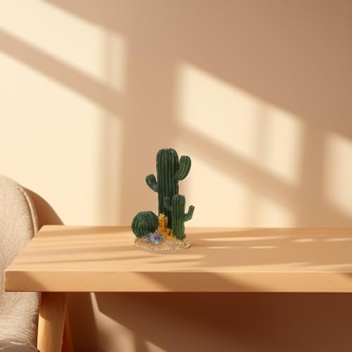 jojofuny Artificial Cactus Terrarium Decor Resin Reptile Plants for Desert Habitat Simulation Landscape for Tortoise and Lizard Enclosure Pet Supplies