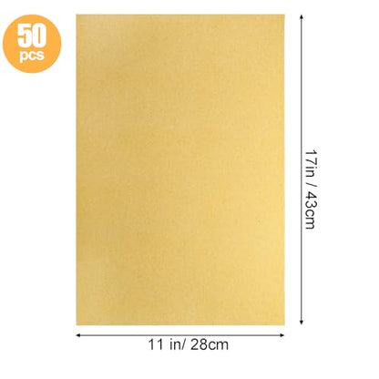 Okllen 50 Pieces Gravel Liner Paper for Bird Cage, 11 x 17 inch Birdcage Liner Pet Bedding Accessories, Parrot Cage Sandpapers