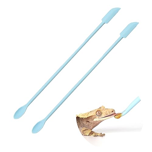 2Pcs Crested Gecko Food Mixing Spoon, Feeding Spoon fit Lizard Gargoyle Bearded Dragon - Blue - size: 1 Ounce (Pack of 2)