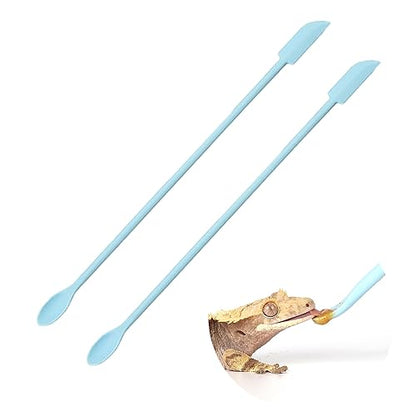 2Pcs Crested Gecko Food Mixing Spoon, Feeding Spoon fit Lizard Gargoyle Bearded Dragon - Blue - size: 1 Ounce (Pack of 2)