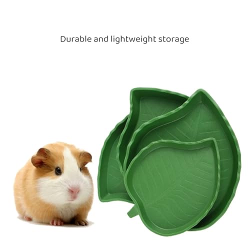 Leaf Shape Reptile Feeder Food Water Bowl for Turtle Lizards Hamsters Snakes Tortoise Gecko Small Pets Feeder Pet Supplies(Small) - size: Small