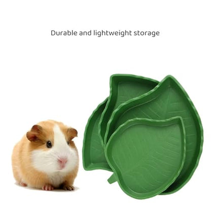 Leaf Shape Reptile Feeder Food Water Bowl for Turtle Lizards Hamsters Snakes Tortoise Gecko Small Pets Feeder Pet Supplies(Large) - size: Large