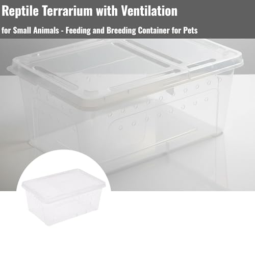 Reptile Terrarium with Ventilation for Small Animal Housing and Habitat - size: 27.5x19x12 cm