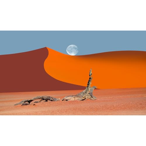 Desert Reptile Tank Background Majestic Desert View Terrarium Background Dead Trees Desert Sand Dune Full Moon Reptile Habitat Background Gobi Desert Aquarium Background Fish Tank Background 48x24in - size: 48(W)x24(H)inches/ 120(W)*60cm(H)