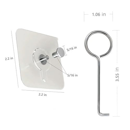 Drain Removal Tool, Premium SUS304 Stainless Steel Drain Wrench, for Bathtub Shower Linear Drain Plug Extractor & Cleaning with Adhesive Hooks 2Pcs