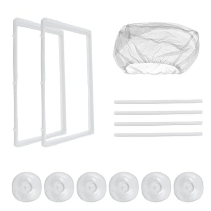 MY MIRONEY 2PCS 10.24" x 5.91" x 5.91" Fish Tank Breeder White Nylon Fish Incubator Mesh Box Aquarium Fish Fry Hatchery Breeder with Suction Cups - style: 10.24" x 5.91" x 5.91"; White; without Divider