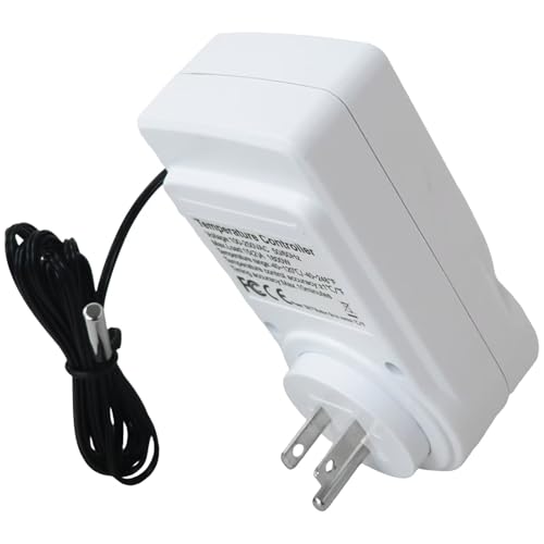 Programmable Plug-in Thermostat Outlet - Digital Temperature Controller with Cycle Timer, 110V 15A, Widely Used for Terrarium, for Refrigerator, for Vivarium, New Version
