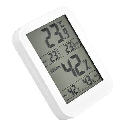 SUNGOOYUE Thermometer Hygrometer, Accurate Dual Probe Sensor with Large LCD Display, for Reptile Enclosures Greenhouse Warehouse Wine Cellar